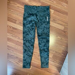 Gymshark Camo Leggings Dark Green